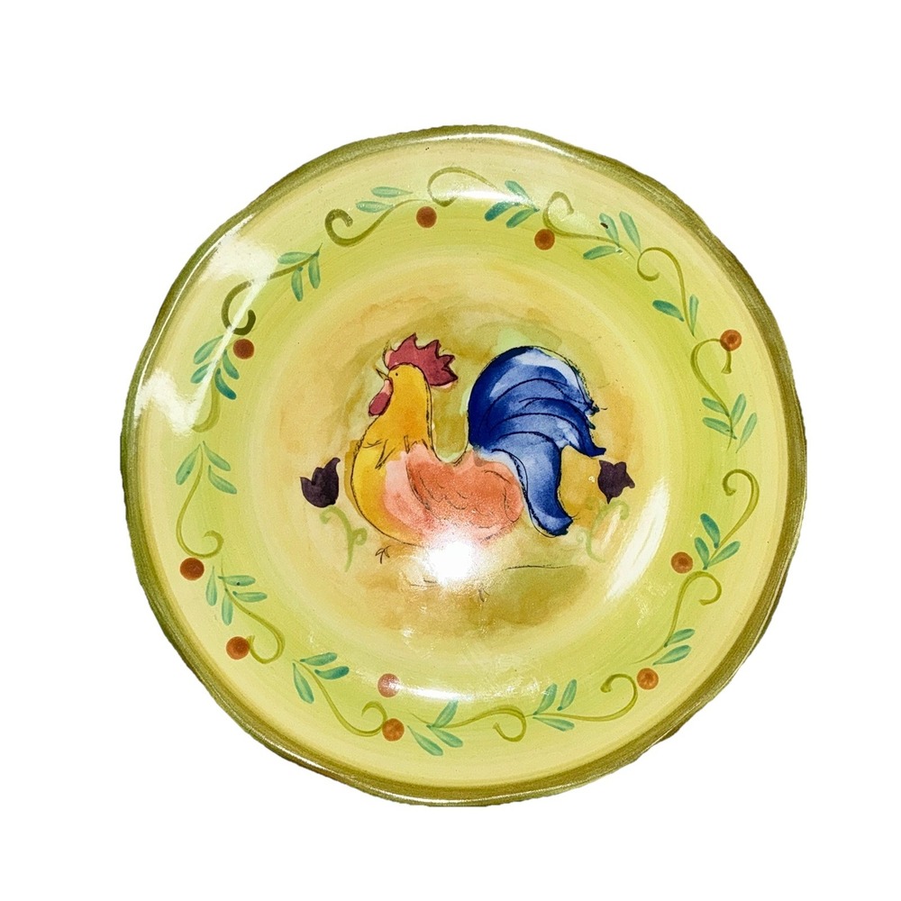Sango Tuscan Gardens Designer Sue Zipkin 3076 ROOSTER Farmhouse 8 1/4" Plate.